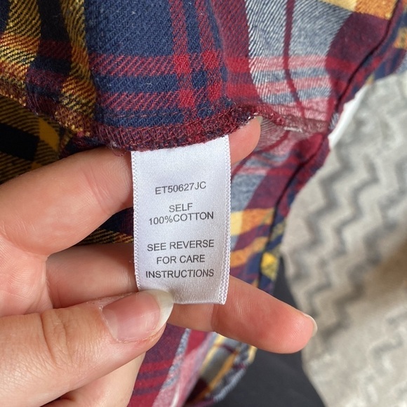 En Crème flannel, red yellow navy, size M - Picture 6 of 7